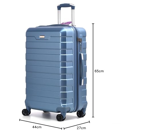 RMW Suitcase Large Medium Cabin Size | Hard Shell | Lightweight | 4 Dual Spinner Wheels | Trolley Luggage Suitcase | Hold Check in Luggage | TSA Combination Lock (Ice Blue, Medium 24")