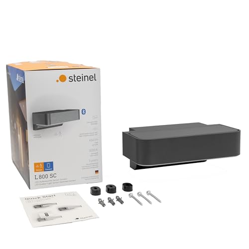 Steinel Outdoor Light L 800 SC Anthracite, LED Wall Lamp, 160° Motion Detector, Networkable, can be Operated via Bluetooth App