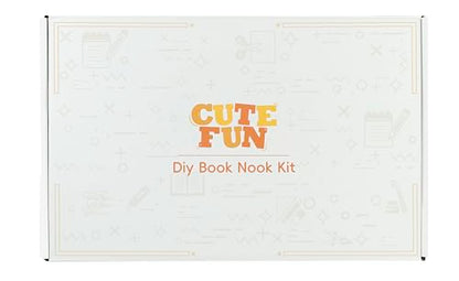 Cutefun Book Nook - 3D Wooden Puzzles for Adults, 139pcs, DIY Miniature House Kit Bookshelf Decor Nook Puzzle Tiny House Gifts for Women Teenagers Book Lovers (OWL Bookstore）