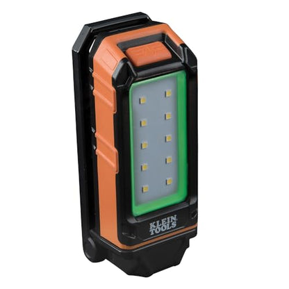 Klein Tools 56403 LED Light, Rechargeable Flashlight/Worklight with Kickstand and Carabiner, Charges Small Electronics, for Work, Camping