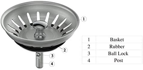 KANARY Stainless Steel Kitchen Sink Strainer Basket-Replacement