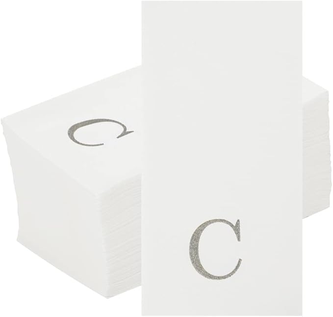 Luxenap 15.8 X 7.9 Inch Linen-Feel Guest Towels, 50 Lettered Hand Towels