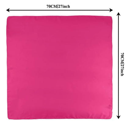 NZKNP Neck Scarf,Neck Scarf for Women,Hot Pink Bandana,Hair Scarf,Silk Head Scarf,Flight Attendant Halloween Costume,Purse Scarf for Handbags,Summer Scarf for Women Lightweight