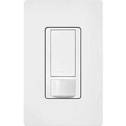 Lutron Maestro Motion Sensor Light Switch Indoor for Bathroom, Garage, Laundry Room, Any Bulbs, Occupancy Vacancy Sensor, Single-Pole, MS-OPS2-WH, White