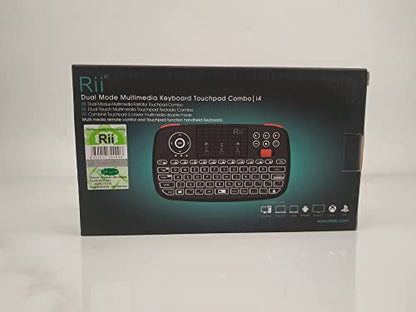 New Dual Mode Wireless Multimedia Keyboard with Touchpad Mouse Rii I4 Bluetooth 4.0 with 2.4G Wireless Mini Keyboard with Scroll Button LED Backlit Rechargeable Battery