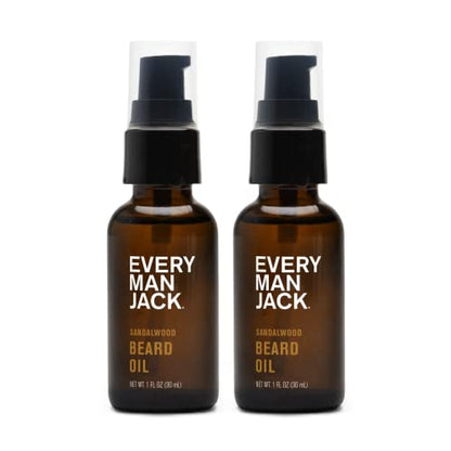 Every Man Jack Men's Beard Oil - Aged Bourbon Fragrance - Deeply Moisturizes and Softens Your Beard and Adds a Natural Shine - Naturally Derived with Shea Butter and Argan Oil - 1 fl oz