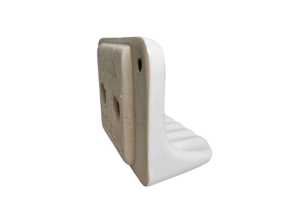 Tenedos White Glazed Ceramic Soap Dish Holder for Bathroom Wall – Bathroom Accessory Kit, Not for Flat Surface Installation, Mount with Tile Adhesion