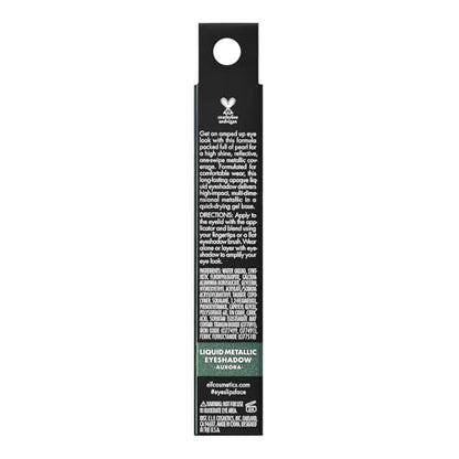 e.l.f. Liquid Metallic Eyeshadow, Quick-Drying, Long-Lasting, Gel-Based Formula For One-Swipe Pigmented Coverage, Vegan & Cruelty-Free, Aurora