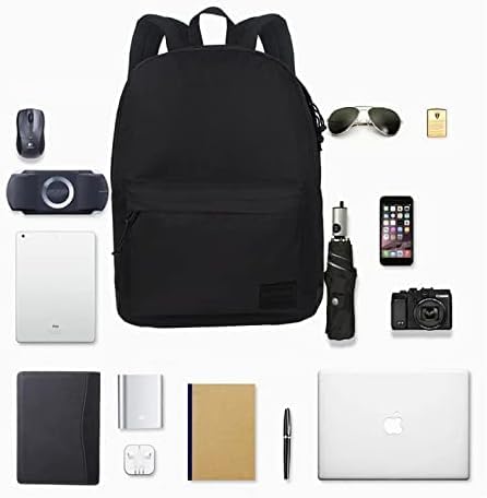 SUPACOOL Casual Laptop Backpack for Men and Women, Classic backpack for College Travel Work, Lightweight Pack Back(black)