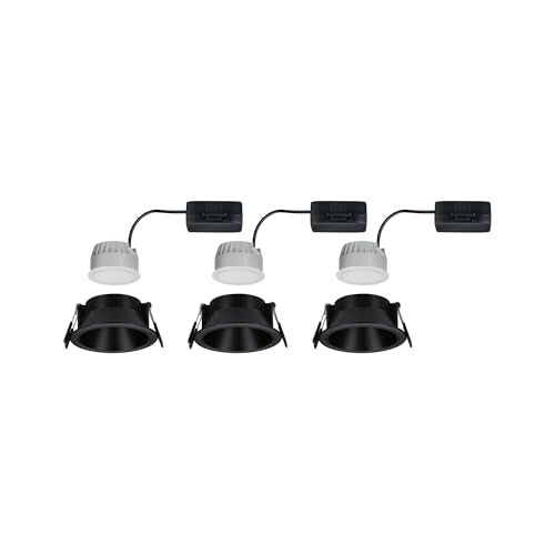 Paulmann 94869 LED recessed luminaire 3-Step dimming Cole Basic Set 3-Piece Set IP44 Round 88mm Coin 3x6W 3x470lm 230V 2700K