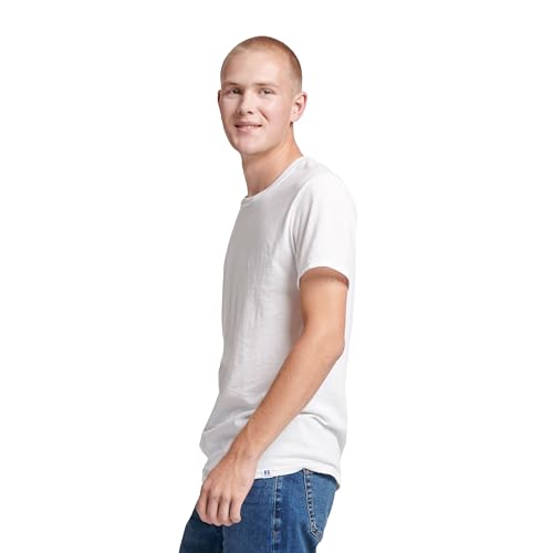 Russell Athletic Mens Cotton Performance Short Sleeve T-Shirt T Shirt, White, Medium US