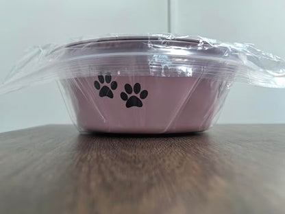 YUDANSI 860ml Pink Dog Bowls 2 Pack Small Medium Dogs Feeding Bowls Food Water Bowls with Non-Slip Silicone Sole, Stainless Steel Dog Dishes Elevated Raised Pet Feeder