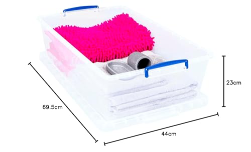 Really Useful Box Nestable Plastic Storage 43 Litre Clear (Pack of 3)