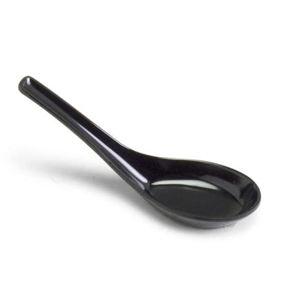 JapanBargain 3192x4, Black Soup Spoons Chinese Japanese Asian Spoons Wonton Miso Ramen Noodle Soup Spoons, Set of 4