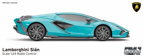 1:24 Scale Officially Licensed RC Lamborghini Sián FKP 37, Blue Lambo Sport Racing Hobby Toy Car Model Vehicle for Boys Girls and Adults Gift