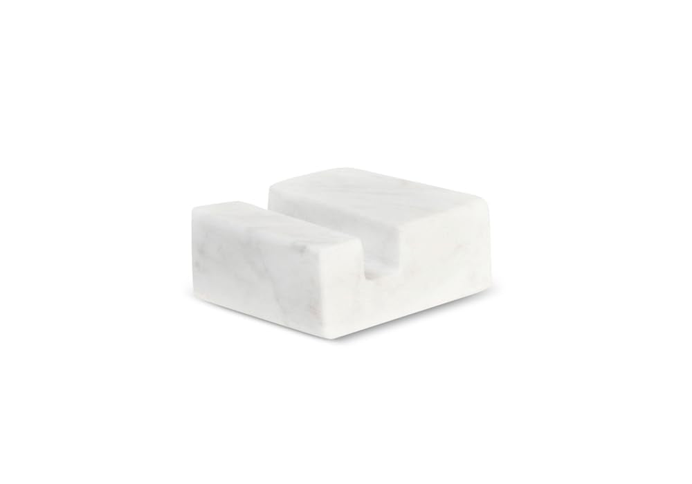 Craftsman Stoneworks Vertical Business Card Holder made from White Carrara Marble