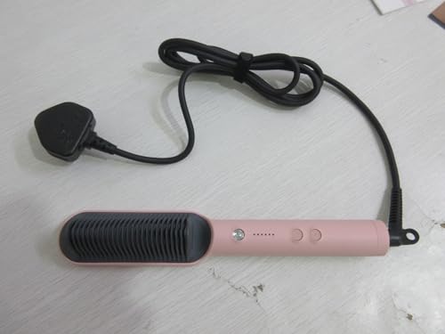 Hair Straightener Brush, TYMO Ring Hair Straightener Comb Straightening Brush for Women with 5 Temps 20s Fast Heating & Dual Voltage, Black