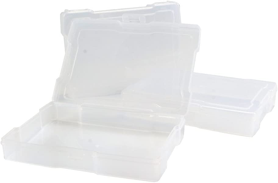 novelinks Transparent 4" x 6" Photo Storage Cases - Craft Cases Plastic Storage Container Box - 12 PACK (Transparent)