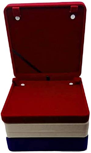 JunningGor Jewelry Set Velvet Box Necklace Earring Ring Necklace Bracelet Gift Display Case Wedding Jewelry Storage Holder (Wine Red for Long Pearl Chain)