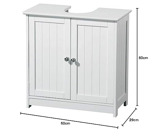 AVC Designs Bathroom Sink Cabinet Under Basin Unit Cupboard Storage Furniture White