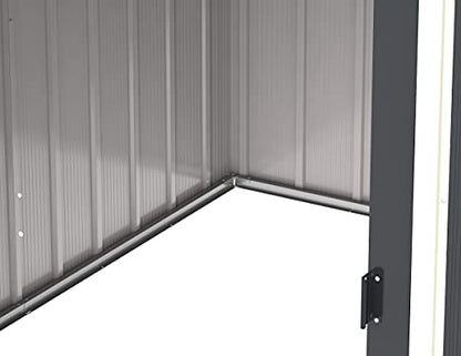 Duramax ECO 8 x 8 (6.35 m2) Metal Garden Storage Shed, Hot-Dipped Galvanized Metal Garden Shed, Tool Storage Shed, Strong Reinforced Roof Structure, Maintenance-Free Metal Shed, Anthracite