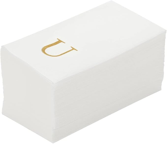 Luxenap 15.8 X 7.9 Inch Linen-Feel Guest Towels, 50 Lettered Hand Towels