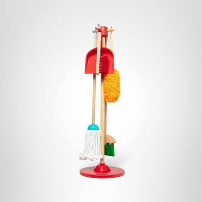 Melissa & Doug Dust Sweep Mop 6-Piece Pretend Play Set, Toddler Toy Cleaning, Pretend Play Home Cleaning, Kids Broom and Mop Set for Ages 3+