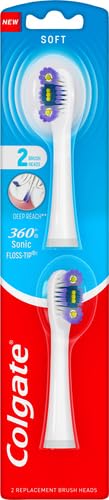 Colgate 360 Floss Tip Sonic Powered Battery Toothbrush Refill Pack - 2ct