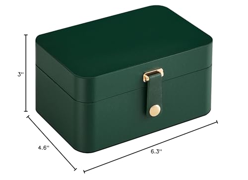 SONGMICS Jewelry Organizer Box, Travel Jewelry Case, 2-Layer Travel Case for Earrings, Necklaces, Bracelets - Portable Jewelry Storage with Large Capacity, Gift Idea, Forest Green UJBC166C01