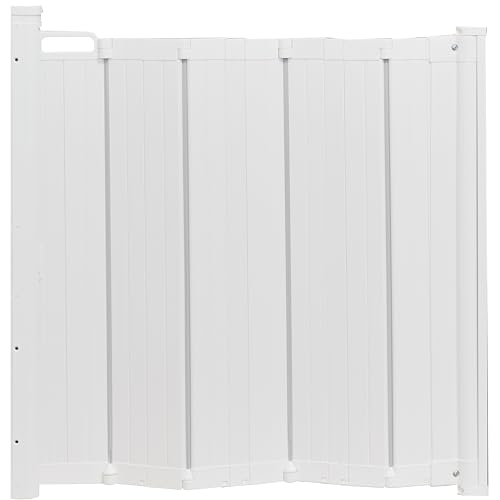 BabyDan - Guard Me Auto Retractable Stair Gate, 55-89 cm width, One-Hand Operation Safety Gate, Child and Pet Gate, White, Made in Denmark