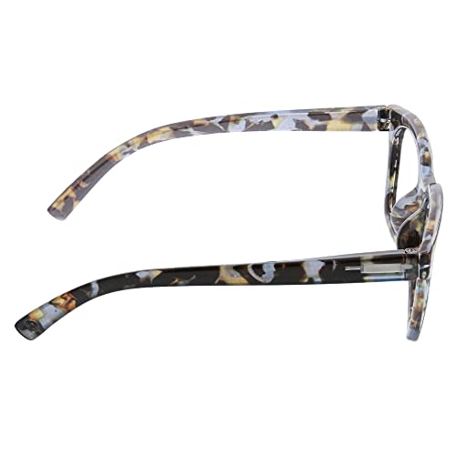 Peepers by PeeperSpecs Women's to The Max Square Light Blocking Reading Glasses, Blue Quartz, 49 + 1.25