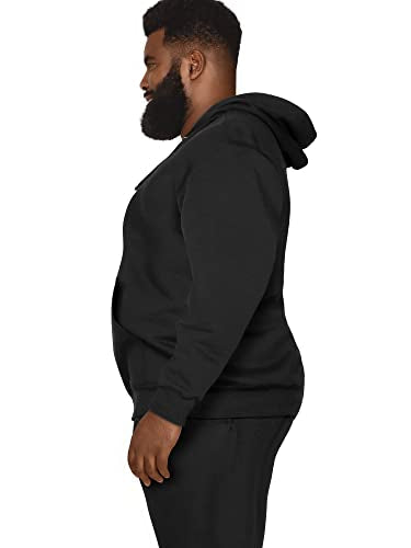 Fruit of the Loom Men's Eversoft Fleece Hoodies, Pullover & Full Zip, Moisture Wicking & Breathable, Sizes S-4x, Black, XX-Large Big