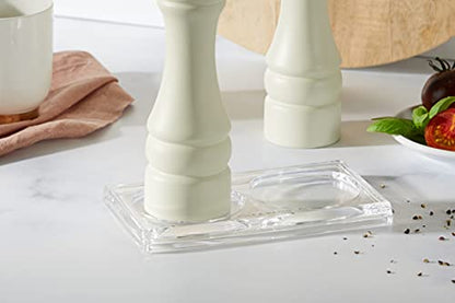 Cole & Mason H306119 Ramsgate Clear Salt and Pepper Mill Tray, Salt and Pepper Tray/Oil and Vinegar Bottles Tray, Acrylic, (H) 13 mm x (W) 95 mm x (D) 157 mm, Mills Not included