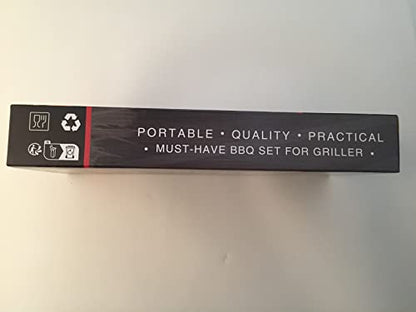 Grilliance 30pcs Stainless Steel Grill Tools Set for Men Gift Birthday, Heavy Duty BBQ Accessories Kit with Bag and Grill Mat, Portable Grilling Utensils for Outdoor Camping Silver