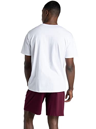 Fruit Of The Loom Mens Eversoft Cotton Shirts, Breathable & Moisture Wicking With Odor Control, Sizes S-4x, Crew - 2 Pack - White, Large US