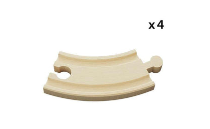 BRIO World Short Curved Wooden Train Track for Kids Age 3 Years Up - Railway Expansions and Accessories