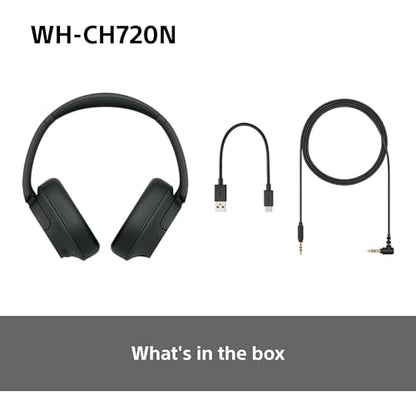 Sony WH-CH720N Wireless Bluetooth Noise Cancelling Over-Ear Headphones, Ambient Sound Mode, Lightweight Design, up to 35 hr battery life, iOS & Android - Black