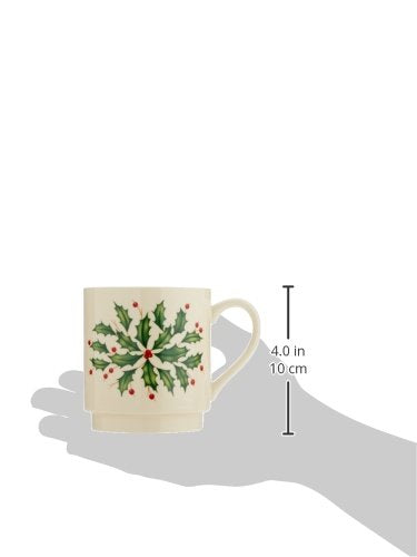 Lenox 853763 Holiday 4-Piece Stackable Mug Set, Christmas Dinnerware, Hosting