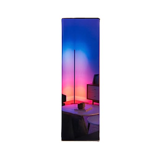 Govee LED Floor Lamp, RGBIC Modern Corner Lamp, Smart Standing Lamp with 61 Scene Modes,Music Sync, Black Corner Floor Lamp for Living Room, Bedroom