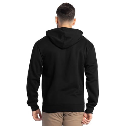 Fruit of the Loom Eversoft Fleece Hooded Sweatshirt, Moisture Wicking & Breathable, Black Pullover, X-Large