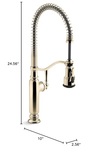 KOHLER Tournant Semi-Professional Pull-Down Kitchen Sink Faucet, Commercial Kitchen Faucet with Pull Down Sprayer, 77515-CP, Polished Chrome