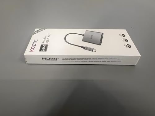 KOZYC USB C to Dual HDMI Adapter 4K@60Hz, Type C to HDMI Splitter Extended Display for Laptop, MacBook, MacBook Pro, UHDTV (Only on Windows support MST)