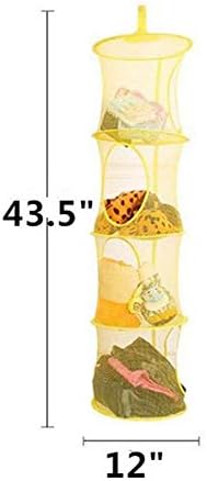 4 Tier Storage Organizer, 43 1/2 x12 Inch Hanging Mesh Storage Basket