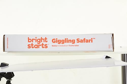 Bright Starts Giggling Safari Walker with Easy Fold Frame for Storage, Ages 6 Months +