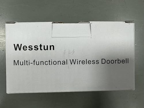 Wesstun Wireless Doorbell with 2 Receivers, IP67 Waterproof Door Chime Kit Operating at The Range of 300m, 2 Plug-in Door Bell Receivers with 39 Ringtones, LED Light & 5-Level Volume Control, Black