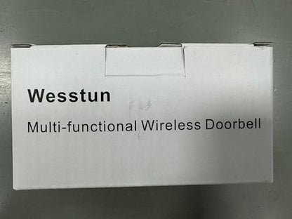 Wesstun Wireless Doorbell with 2 Receivers, IP67 Waterproof Door Chime Kit Operating at The Range of 300m, 2 Plug-in Door Bell Receivers with 39 Ringtones, LED Light & 5-Level Volume Control, Black