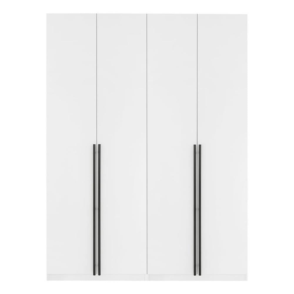 Manhattan Comfort Lee Freestanding Closet | Space-Saving Storage Cabinet with 4 Shelves, 1 Hanging Rod, 2 Drawers, 3 Shoe Shelves & 1 Large Storage Area | No Tool Assembly, 2 Piece Set, White