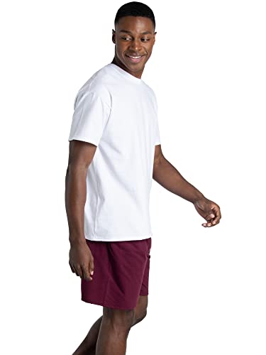 Fruit Of The Loom Mens Eversoft Cotton Shirts, Breathable & Moisture Wicking With Odor Control, Sizes S-4x, Crew - 2 Pack - White, Large US