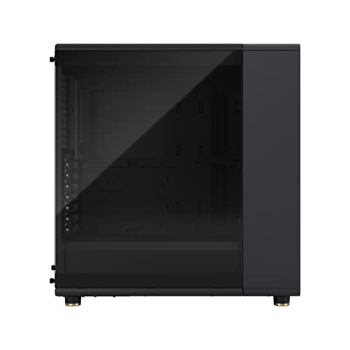 Fractal Design North Charcoal Black Tempered Glass Dark - Wood Walnut front - Glass side panel - Two 140mm Aspect PWM fans included - Type C USB - ATX Airflow Mid Tower PC Gaming Case