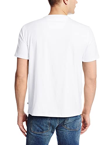 Nautica Men's Solid Crew Neck Short Sleeve Pocket T-Shirt, White, Large